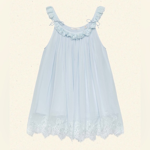 Doen Dresses & Skirts - DOEN Cecilia Dress in Alice Blue with Lace Trim